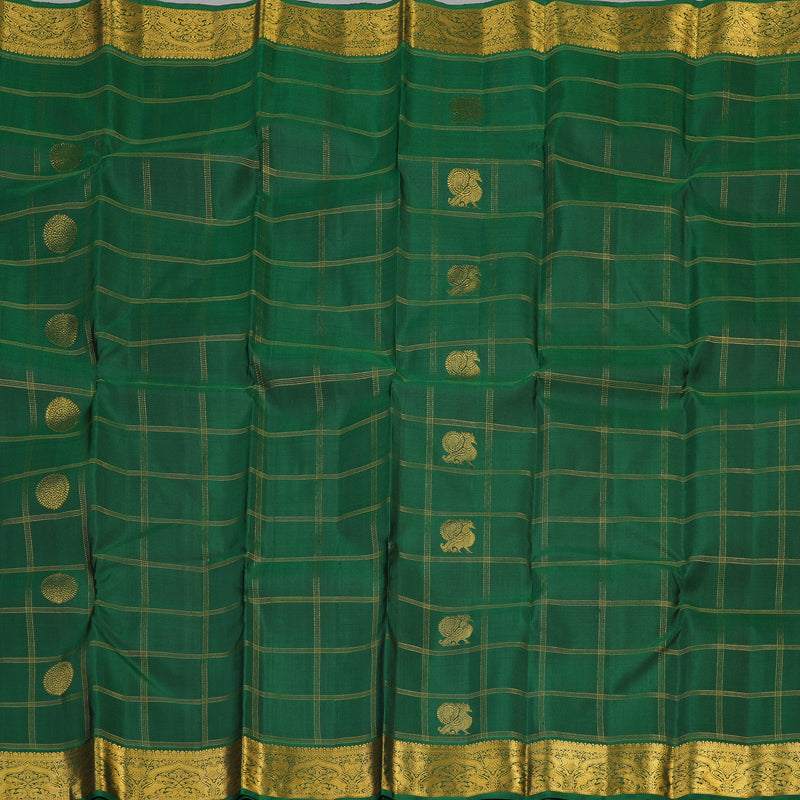 Hayagrivas Handloom Pure Kanjivaram Silk Saree in Vibrant Green KBE440E5-1