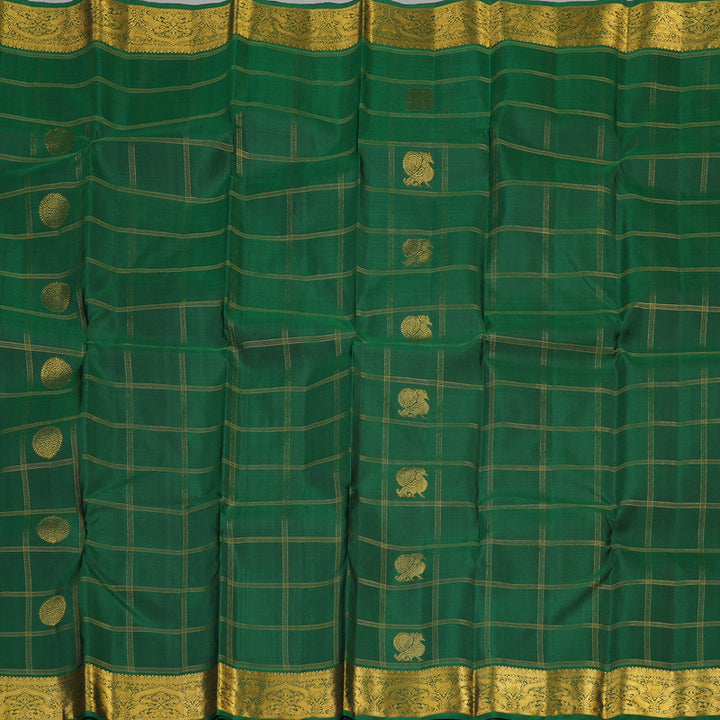 Hayagrivas Handloom Pure Kanjivaram Silk Saree in Vibrant Green KBE440E5-1