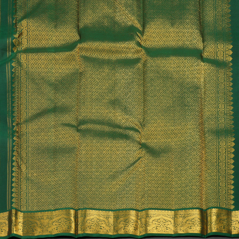 Hayagrivas Handloom Pure Kanjivaram Silk Saree in Vibrant Green KBE440E5-1