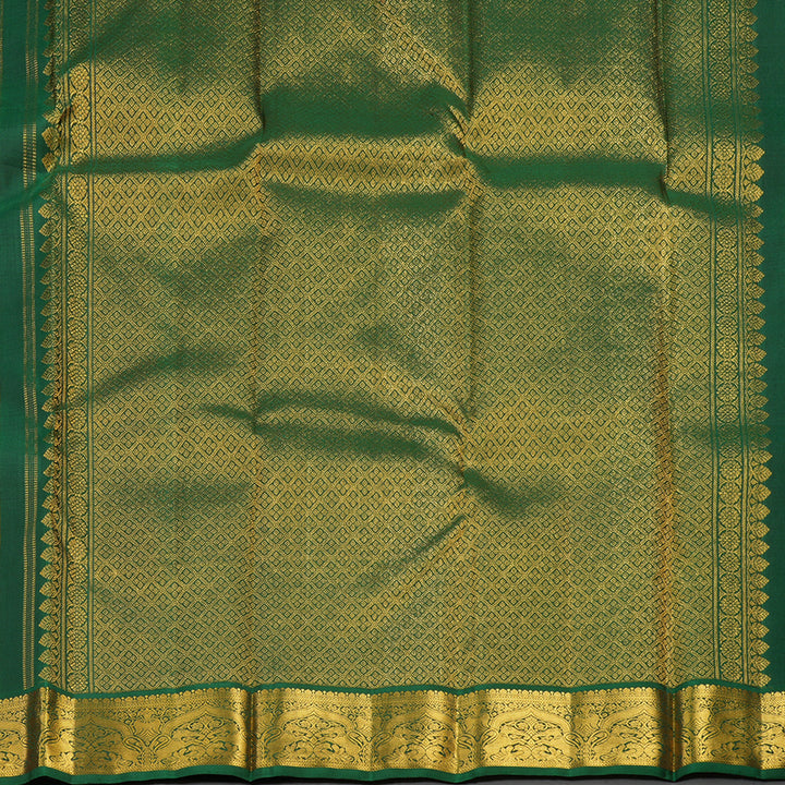 Hayagrivas Handloom Pure Kanjivaram Silk Saree in Vibrant Green KBE440E5-1