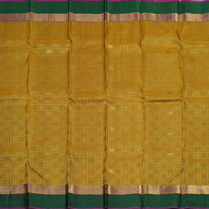 Hayagrivas Handloom Pure Kanjivaram Silk Saree in Intense Honey Mustard KBE441E12-1