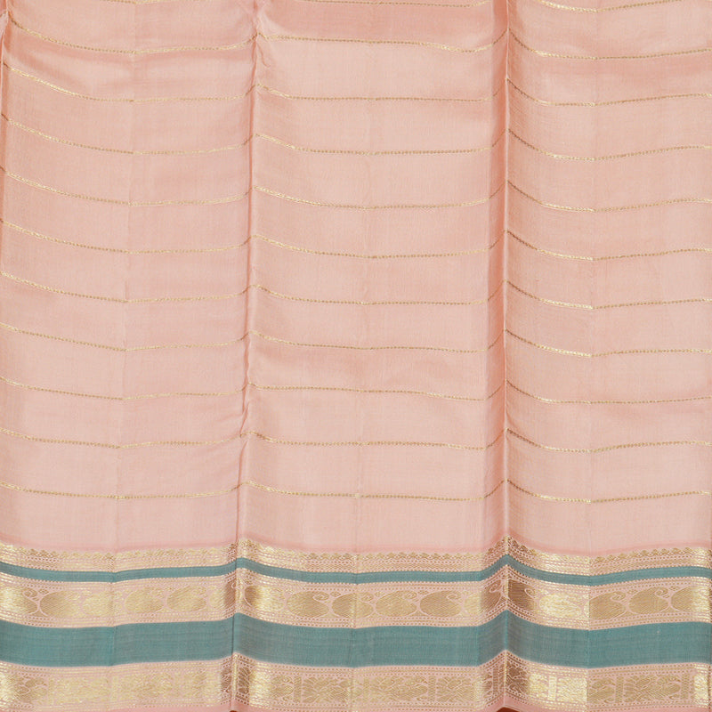 Hayagrivas Handloom Pure Kanjivaram Silk Saree in Tranquil Half White KBE441E14-1