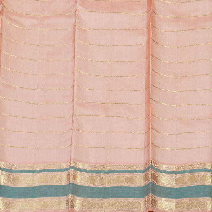 Hayagrivas Handloom Pure Kanjivaram Silk Saree in Tranquil Half White KBE441E14-1
