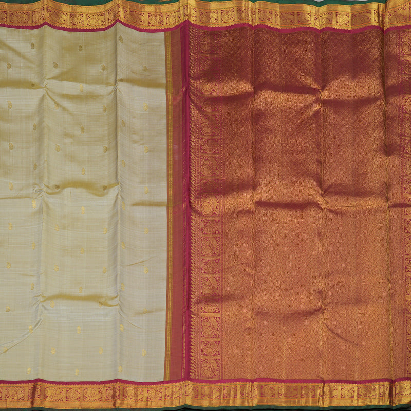 Hayagrivas Handloom Pure Kanjivaram Silk Saree in Glorious Sandal Beige KBE441E8-1