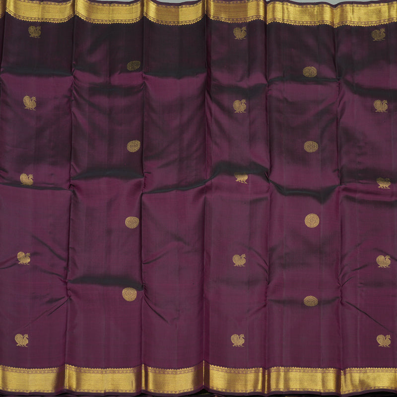 Hayagrivas Handloom Pure Kanjivaram Silk Saree in Opulent Dark Purple KBE443E1-1