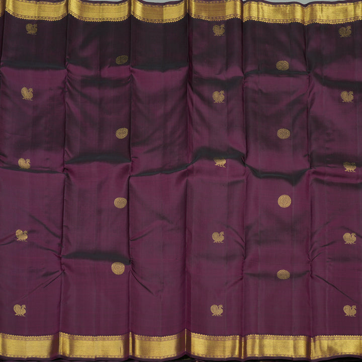 Hayagrivas Handloom Pure Kanjivaram Silk Saree in Opulent Dark Purple KBE443E1-1