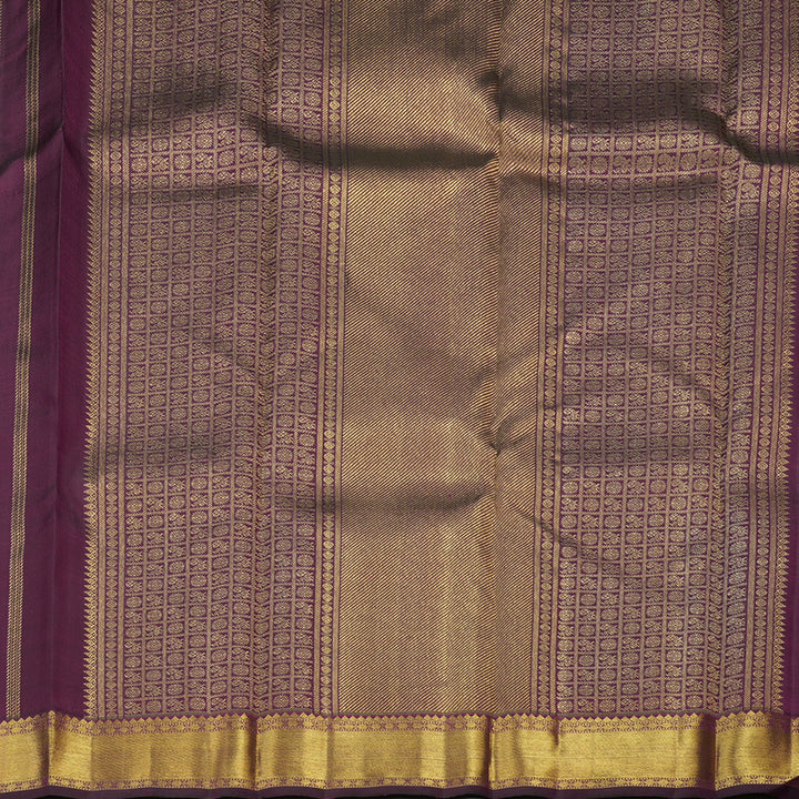 Hayagrivas Handloom Pure Kanjivaram Silk Saree in Opulent Dark Purple KBE443E1-1
