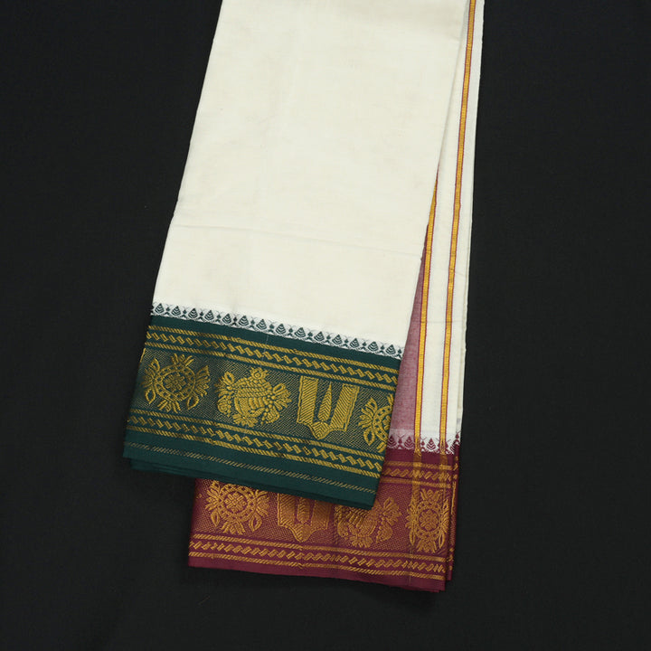 Hayagrivas Handloom 10*6 Cotton Dhoti 5 INCH KBE603F2-1