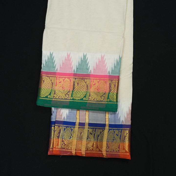 Hayagrivas Handloom 10*6 Pure Cotton Dhothi KBE444E7-1