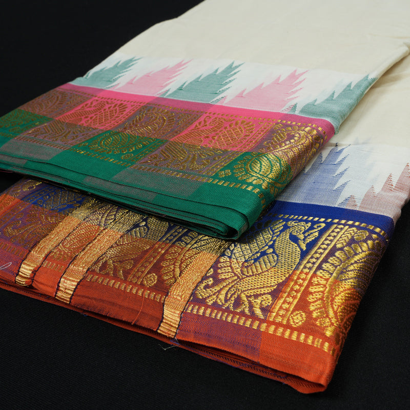 Hayagrivas Handloom 10*6 Pure Cotton Dhothi KBE444E7-1