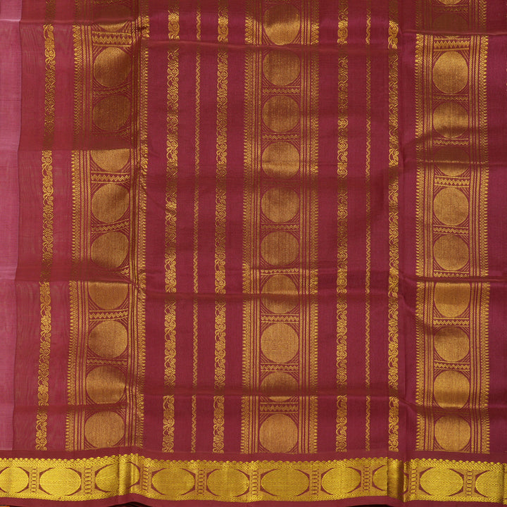 Hayagrivas Handloom Kanjivaram silk cotton saree in Baby pink with maroonish pink KBE446E1-10