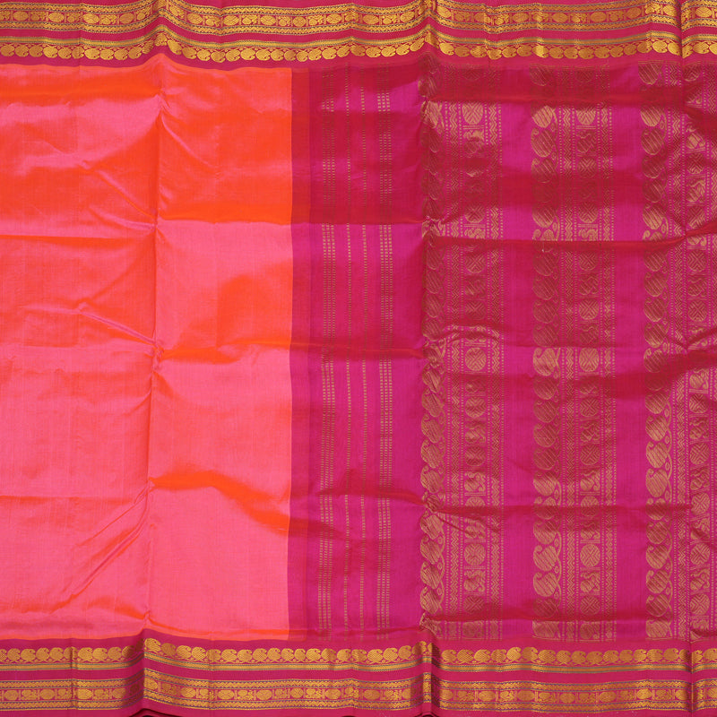 Hayagrivas Pure Silk Cotton Saree in Candy Pink with Pink KBE446E1-11