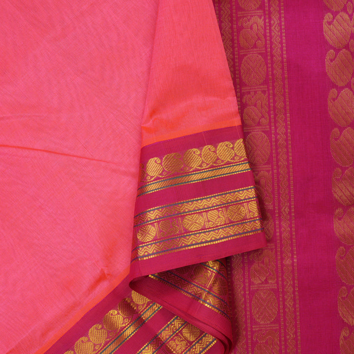 Hayagrivas Pure Silk Cotton Saree in Candy Pink with Pink KBE446E1-11