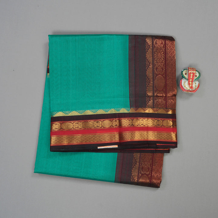 Hayagrivas Handloom Pure Silk Cotton Saree in Sea Green with Dark Maroon KBE446E1-18