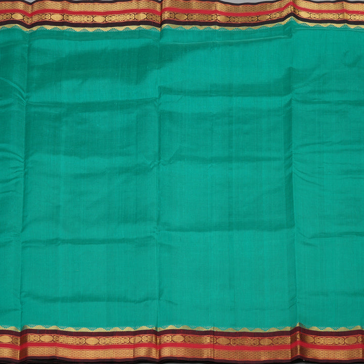 Hayagrivas Handloom Pure Silk Cotton Saree in Sea Green with Dark Maroon KBE446E1-18