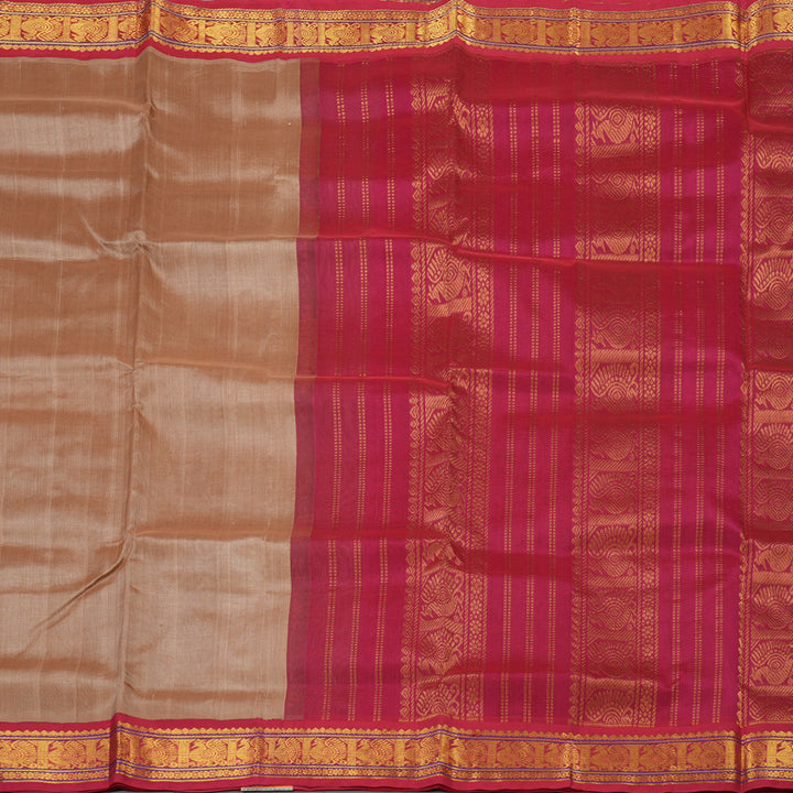 Hayagrivas Handloom Pure Silk Cotton Saree in Dreamy Sandal Beige KBE446E1-2