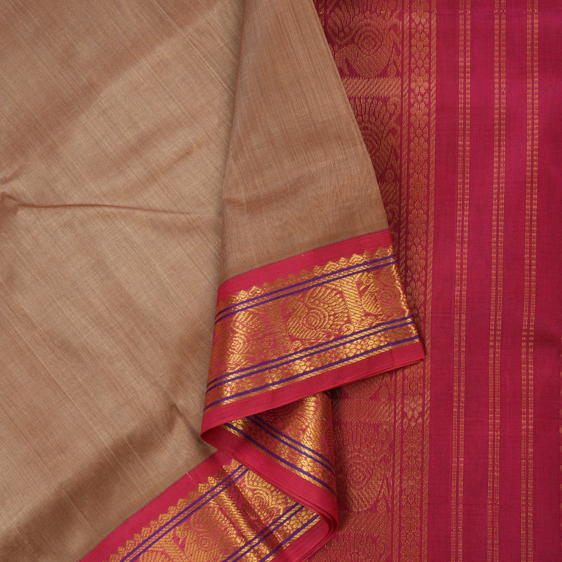 Hayagrivas Handloom Pure Silk Cotton Saree in Dreamy Sandal Beige KBE446E1-2