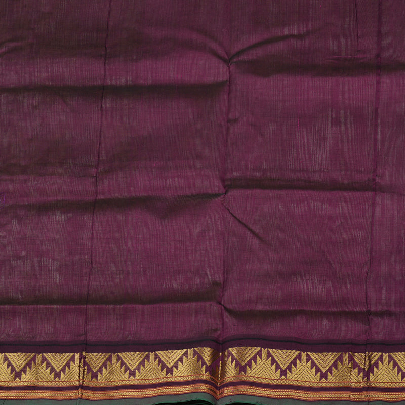 Hayagrivas Handloom Pure Silk Cotton Saree in Sandal with Dark Purple KBE446E1-22