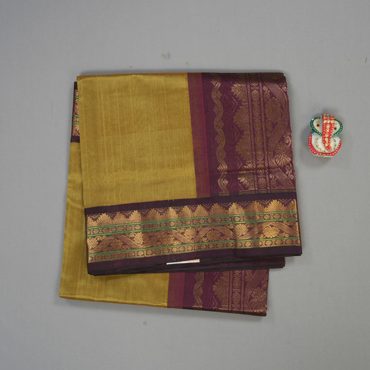 Hayagrivas Handloom Pure Silk Cotton Saree in Ethereal Sandal KBE446E1-23