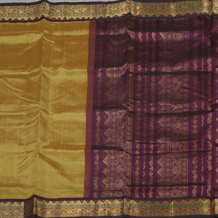 Hayagrivas Handloom Pure Silk Cotton Saree in Ethereal Sandal KBE446E1-23