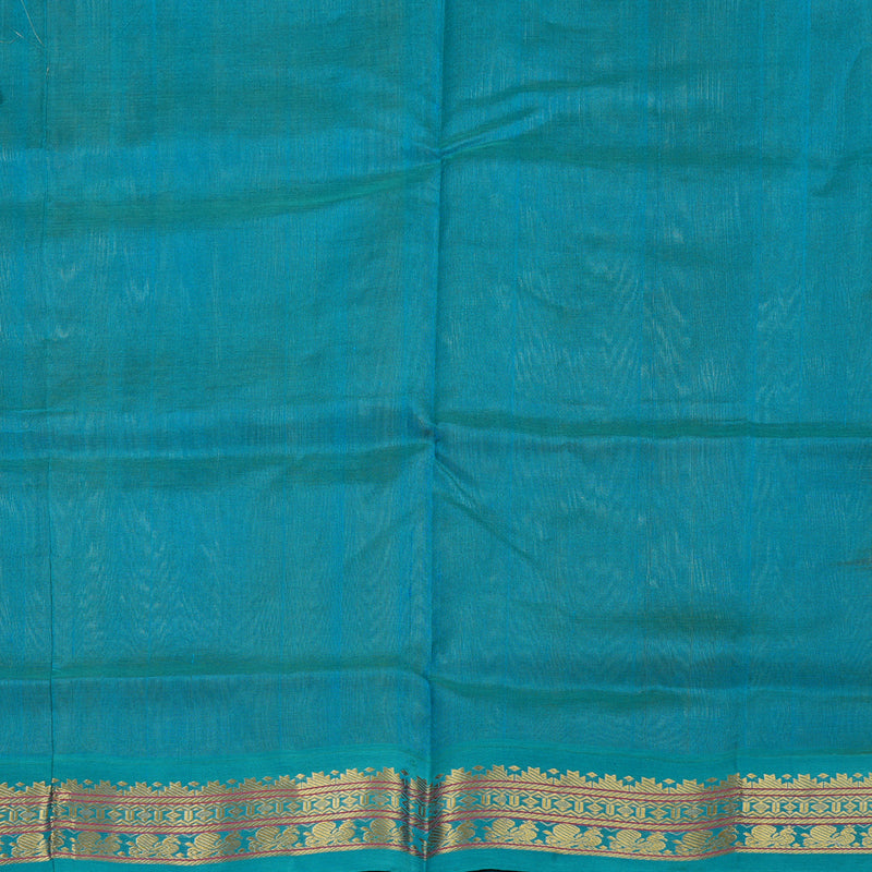 Hayagrivas Handloom kanjivaram silk cotton saree in Sandal with Sky blue KBE446E1-9