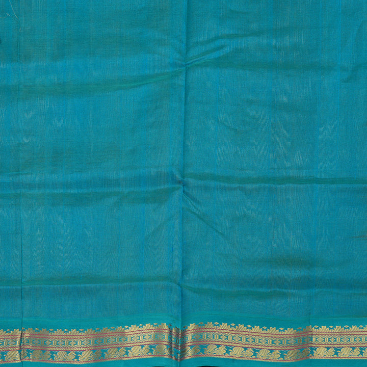 Hayagrivas Handloom kanjivaram silk cotton saree in Sandal with Sky blue KBE446E1-9