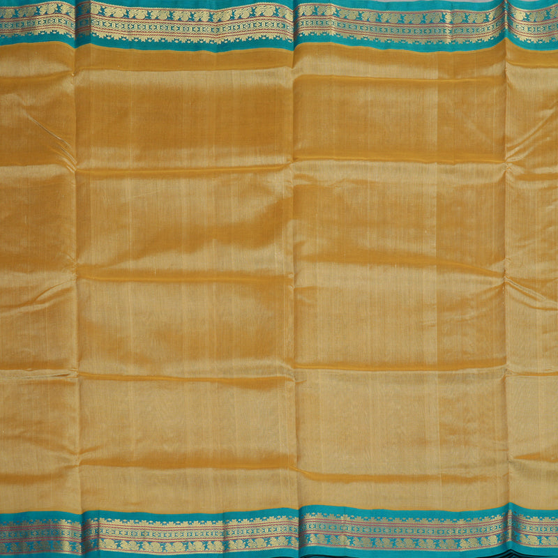 Hayagrivas Handloom kanjivaram silk cotton saree in Sandal with Sky blue KBE446E1-9