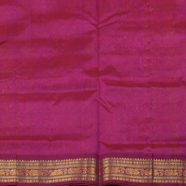 Hayagrivas Handloom Silk Cotton Saree in Mango yellow with Purple KBE446E11-13