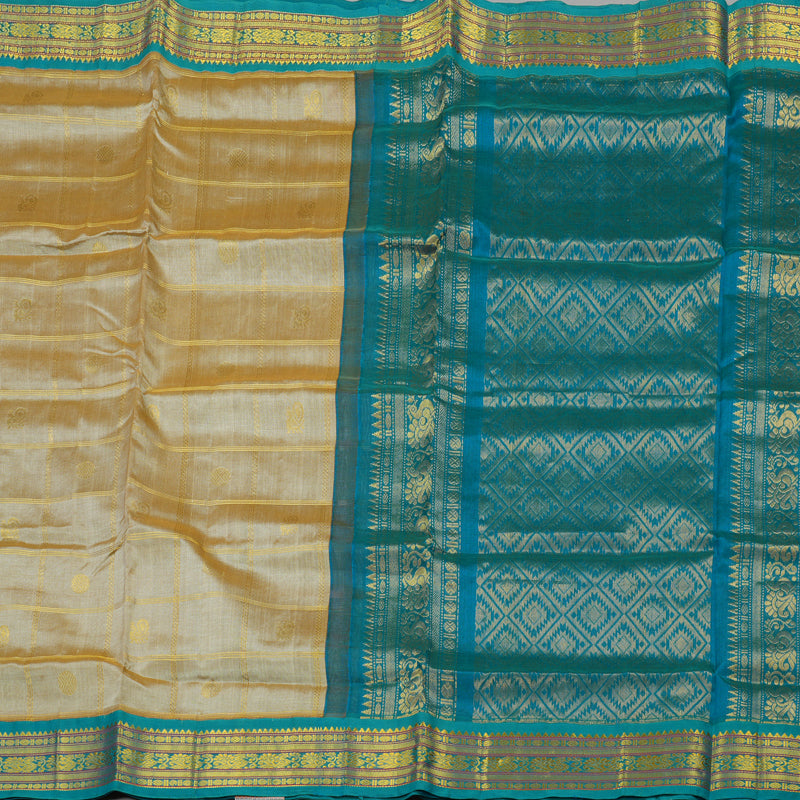 Hayagrivas Handloom Pure Silk Cotton Saree in Understated Beige KBE446E11-5