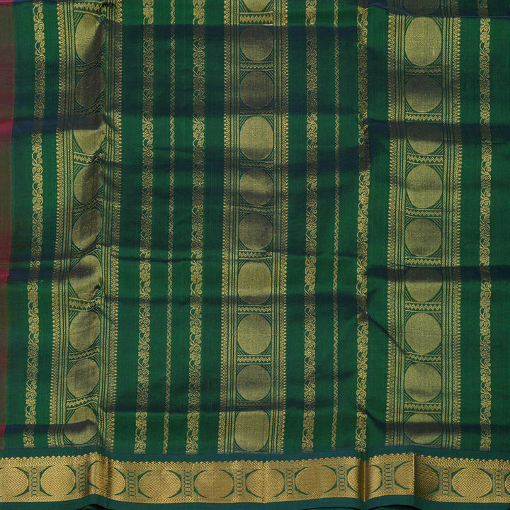 Hayagrivas Handloom Silk Cotton saree in vibrant Orange with Dark Green  KBE446E11-6