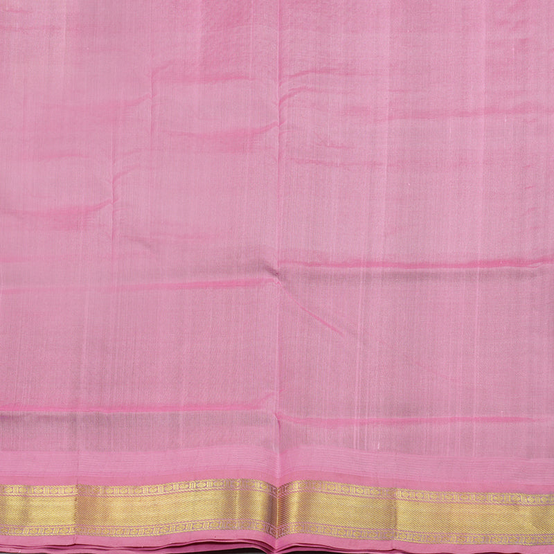 Hayagrivas Handloom Kanjivaram silk cotton saree in Dark brown with Baby pink KBE446E12-7