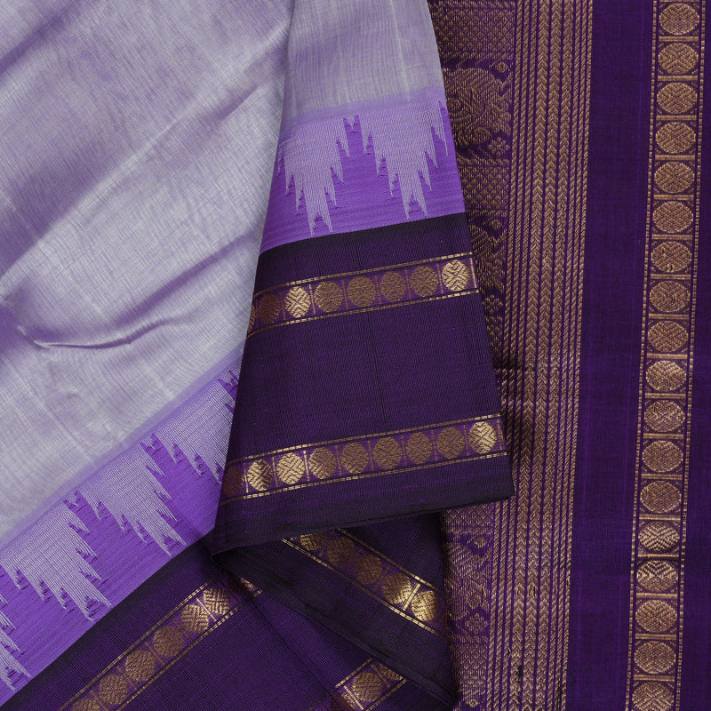 Hayagrivas Handloom Pure Silk Cotton Saree in Vivid Lavender KBE446E13-2