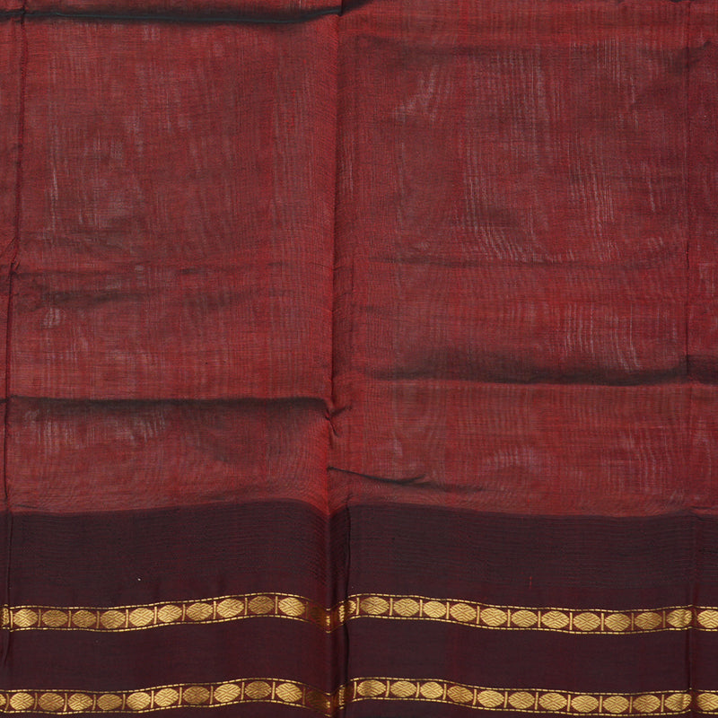 Hayagrivas handloom kanjivaram silk cotton saree in traditional half white with wine maroon KBE446E13-4