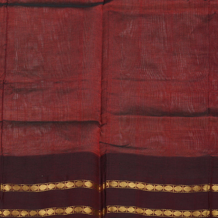 Hayagrivas handloom kanjivaram silk cotton saree in traditional half white with wine maroon KBE446E13-4