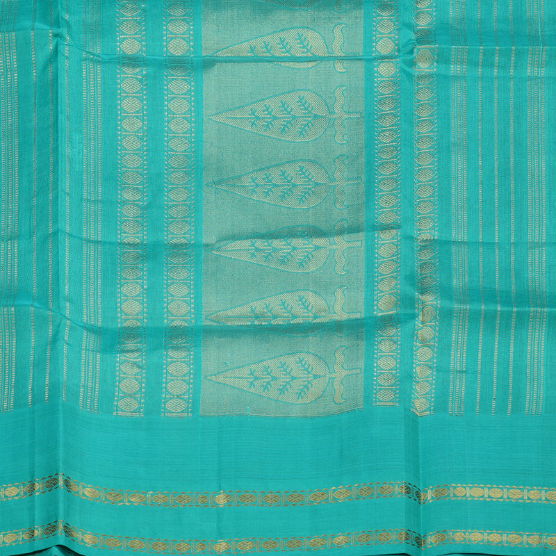 Hayagrivas Handloom Kanjivaram silk cotton saree in Attractive purple with sea blue KBE446E14-1