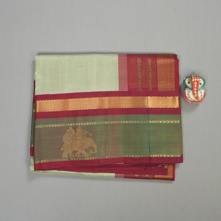 Hayagrivas Handloom kanjivaram silk cotton saree in Silver grey with manthalir KBE446E15-1