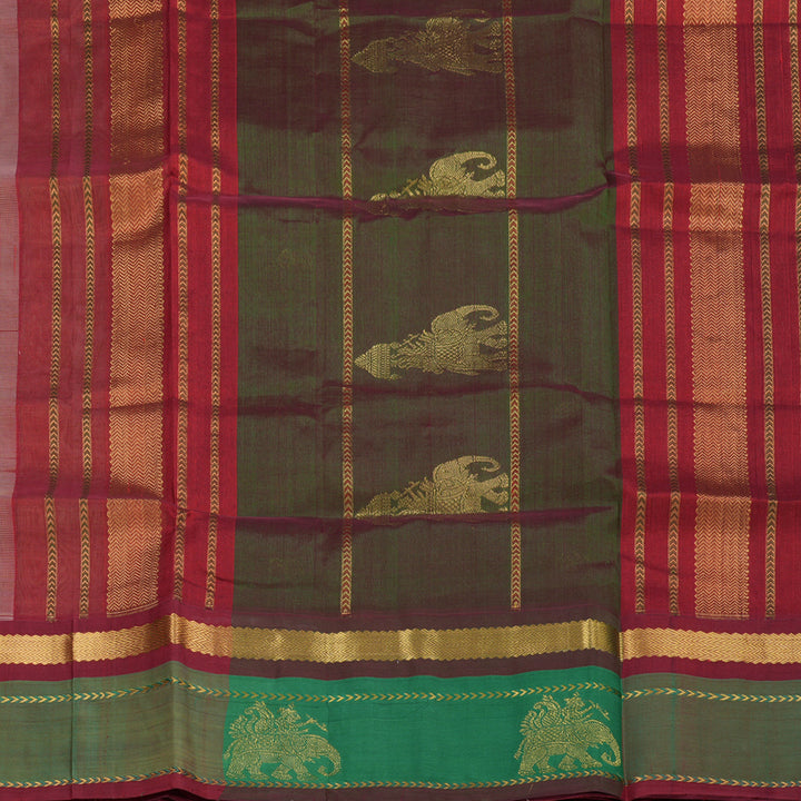Hayagrivas Handloom kanjivaram silk cotton saree in Silver grey with manthalir KBE446E15-1