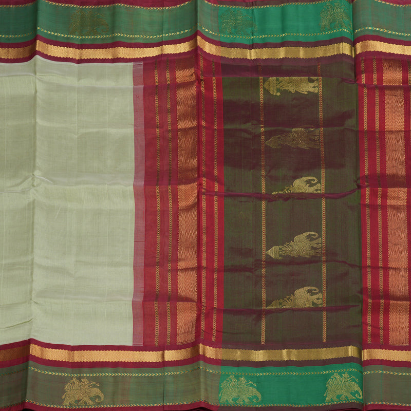 Hayagrivas Handloom kanjivaram silk cotton saree in Silver grey with manthalir KBE446E15-1
