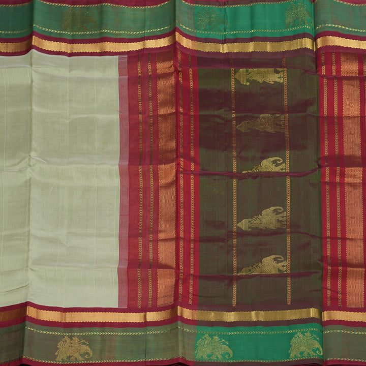 Hayagrivas Handloom kanjivaram silk cotton saree in Silver grey with manthalir KBE446E15-1