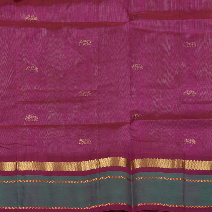 Hayagrivas Handloom kanjivaram silk cotton saree in Sandal with purple KBE446E15-2