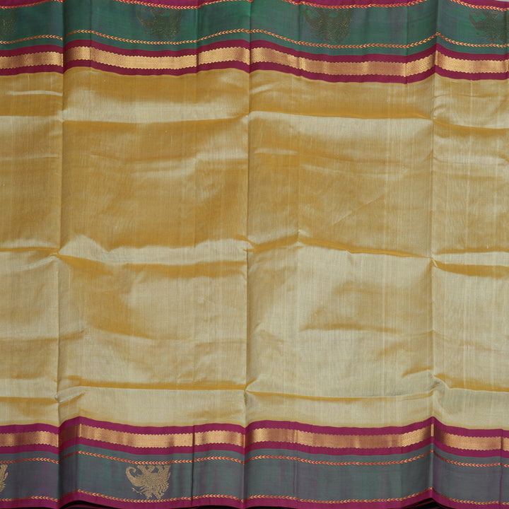 Hayagrivas Handloom kanjivaram silk cotton saree in Sandal with purple KBE446E15-2
