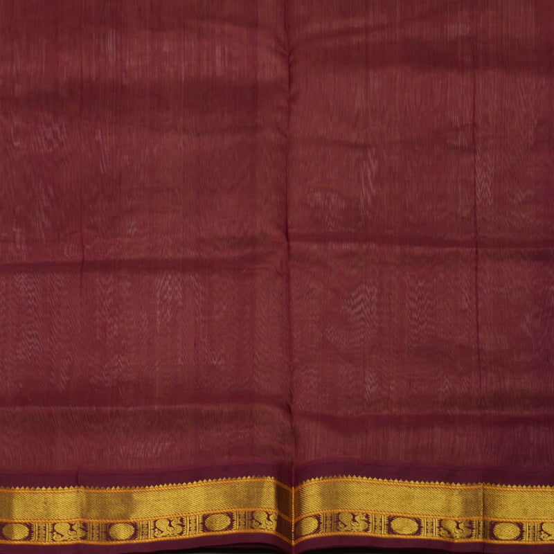 Hayagrivas Pure Silk Cotton Saree in Sandal with Maroon KBE446E2-1
