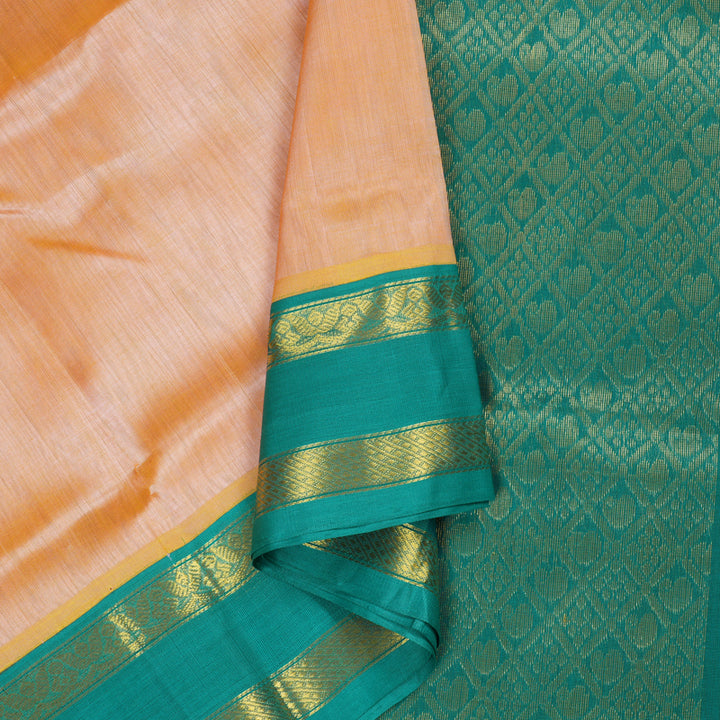 Hayagrivas Handloom Pure Silk Cotton Saree in Ethereal Sandal KBE446E3-1