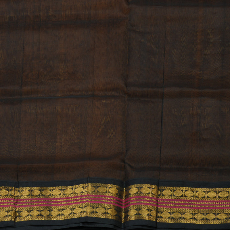 Hayagrivas Pure Silk Cotton Saree in Mustard Yellow with Black KBE446E3-16