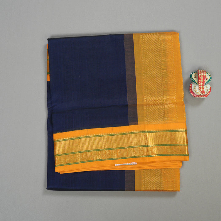 Hayagrivas Handloom Pure Silk Cotton Saree in Bold Dark Blue KBE446E3-17