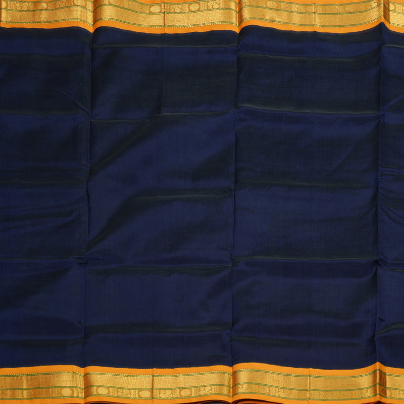 Hayagrivas Handloom Pure Silk Cotton Saree in Bold Dark Blue KBE446E3-17