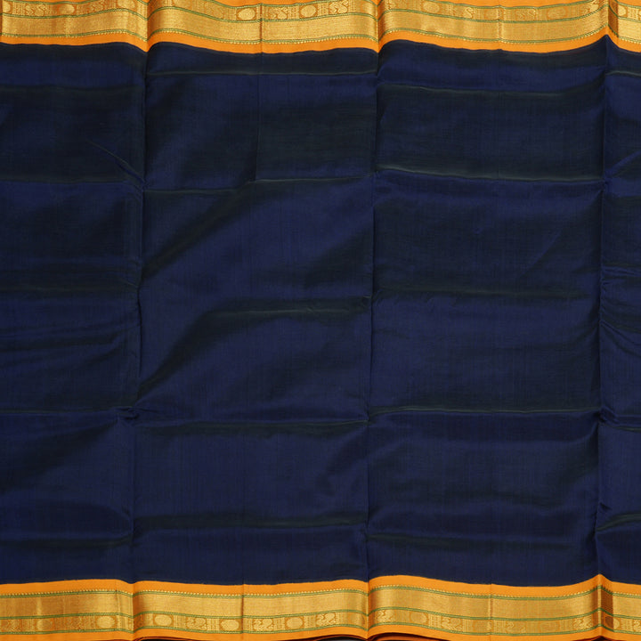 Hayagrivas Handloom Pure Silk Cotton Saree in Bold Dark Blue KBE446E3-17