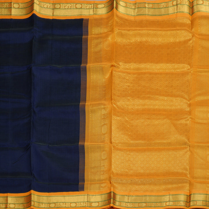 Hayagrivas Handloom Pure Silk Cotton Saree in Bold Dark Blue KBE446E3-17