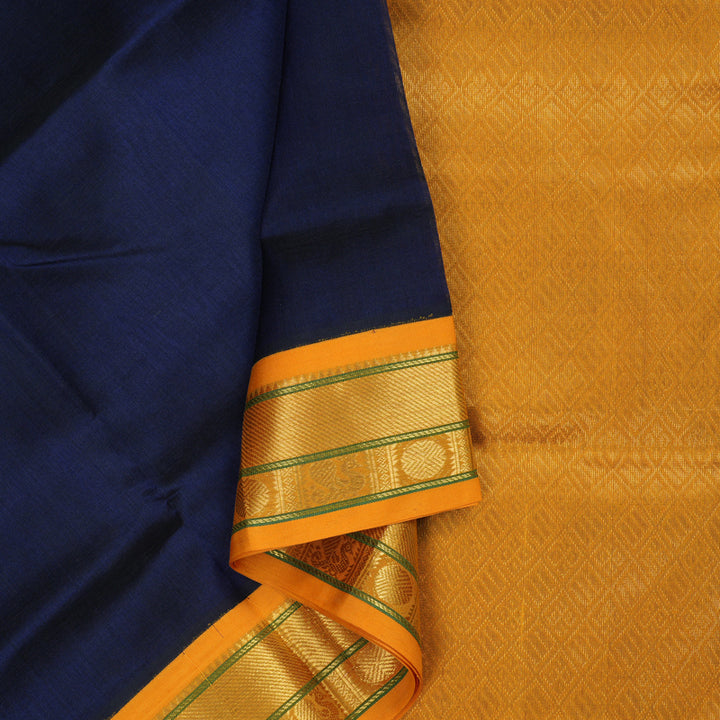 Hayagrivas Handloom Pure Silk Cotton Saree in Bold Dark Blue KBE446E3-17