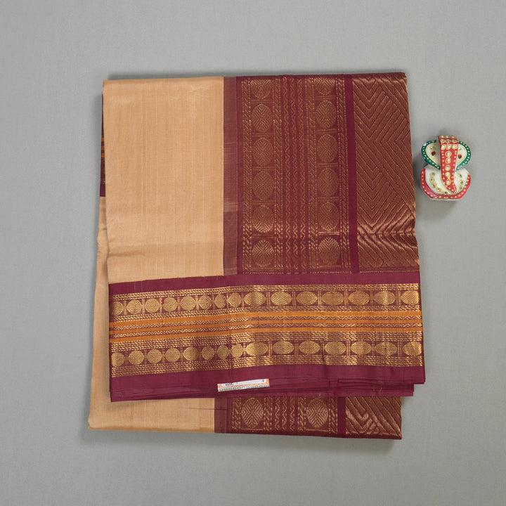 Hayagrivas Handloom Pure Silk Cotton Saree in Dreamy Sandal KBE446E3-2